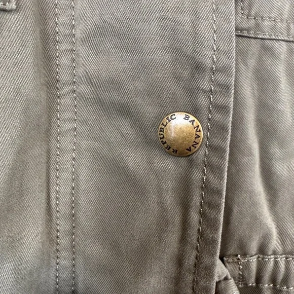 Banana Republic Olivia Palermo Jacket Women Olive Green Excellent Utility Cargo - Picture 5 of 13